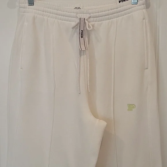 PINK Victoria Secret 2 Piece Matching Set Sweatshirt/Sweatpants White Medium NWT - Picture 8 of 11